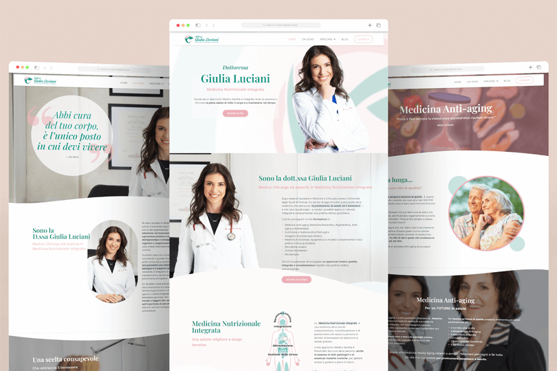 Mockup del sito per la dottoressa Giulia Luciani sviluppato con Wordpress