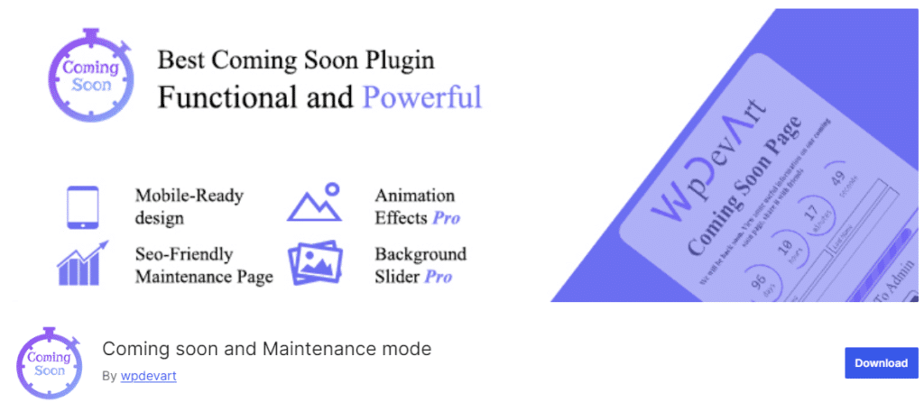 Coming soon and Maintenance mode